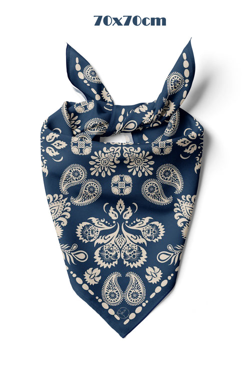 Antik Zarafet Desen 70*70cm Bandana/Fular - Çok Renkli