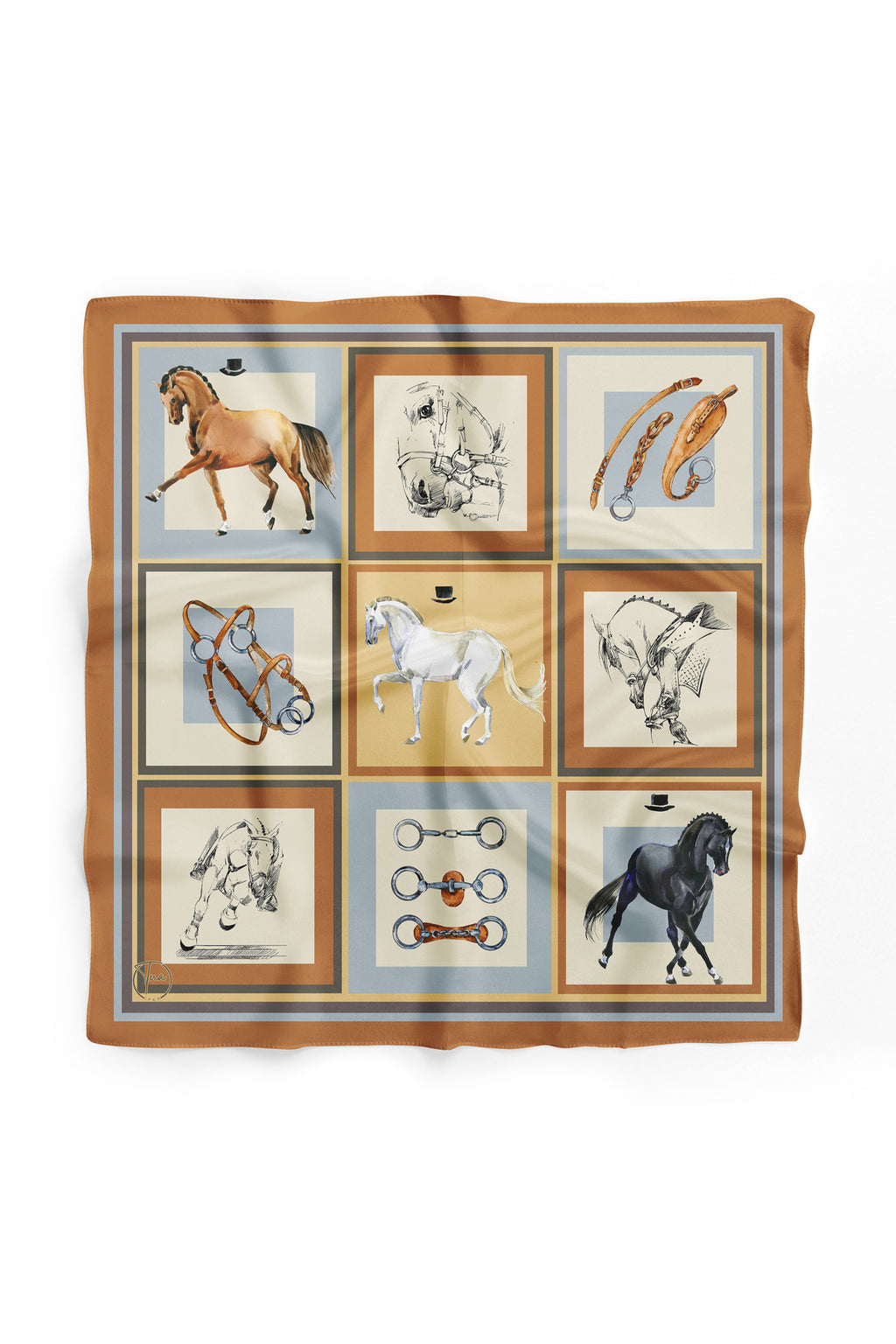 Horse Icons Desen 55x55cm Bandana/Fular - görsel 4