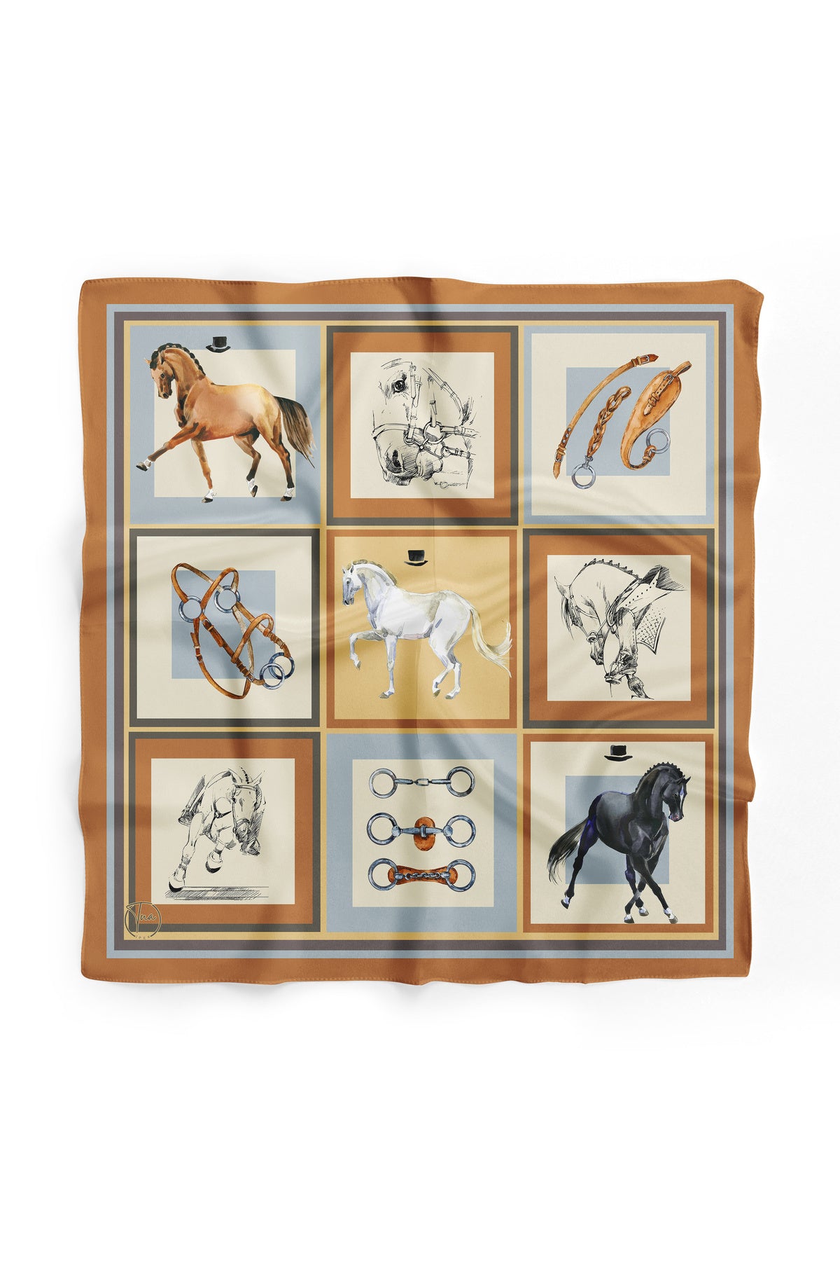 Horse Icons Desen 55x55cm Bandana/Fular - görsel 4
