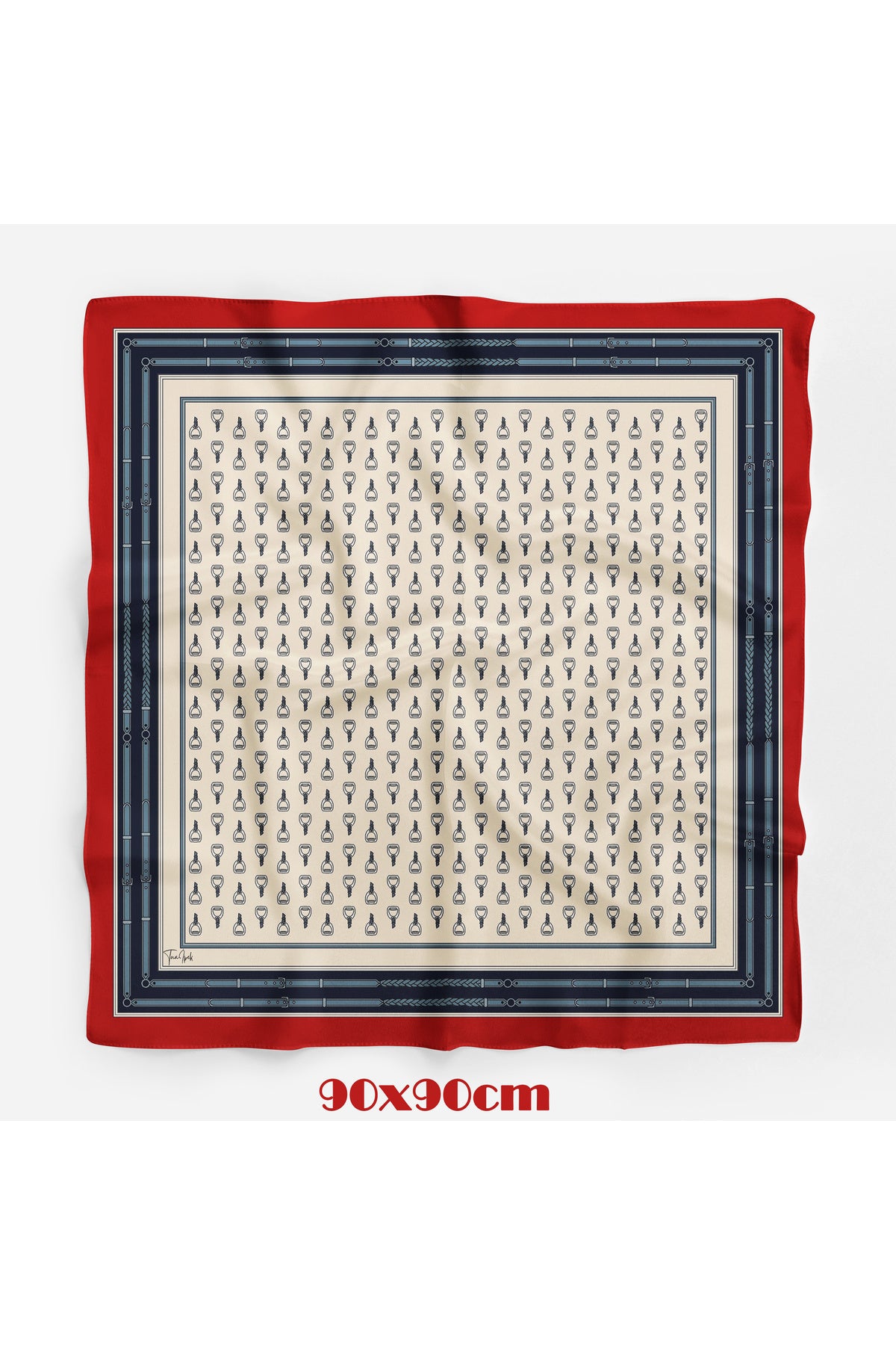 Cord & Buckle Desen 90X90cm Eşarp/Fular - Çok Renkli