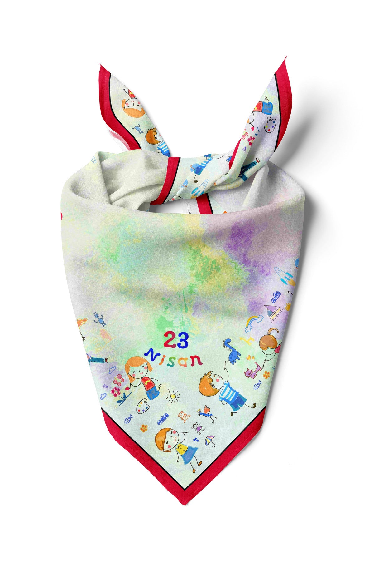 10'lu Paket 23 NİSAN ÇOCUK BAYRAMI TEMALI Bandana/Fular - görsel 2