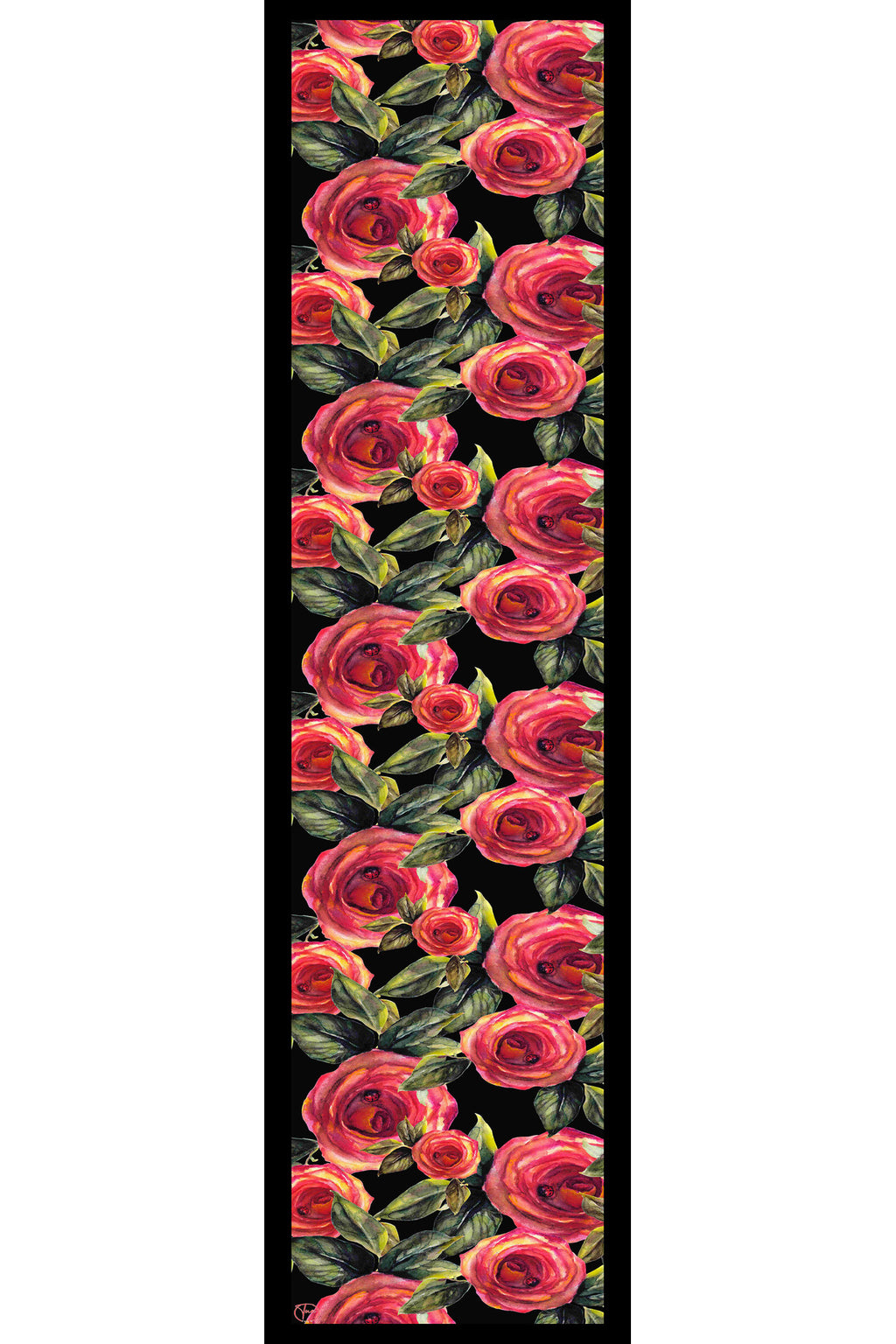 Rose Fantasy Desen Kadın Saten Fular 30x165cm - görsel 3