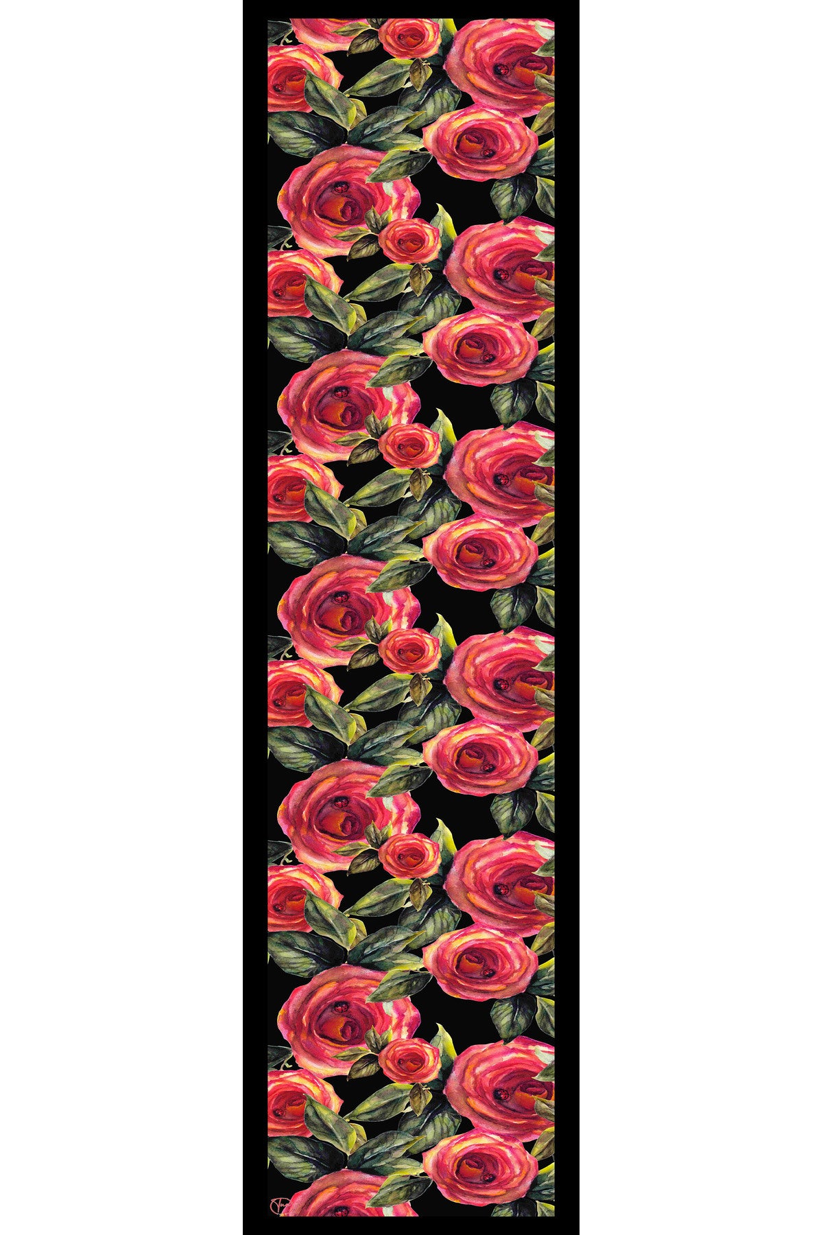 Rose Fantasy Desen Kadın Saten Fular 30x165cm - görsel 3