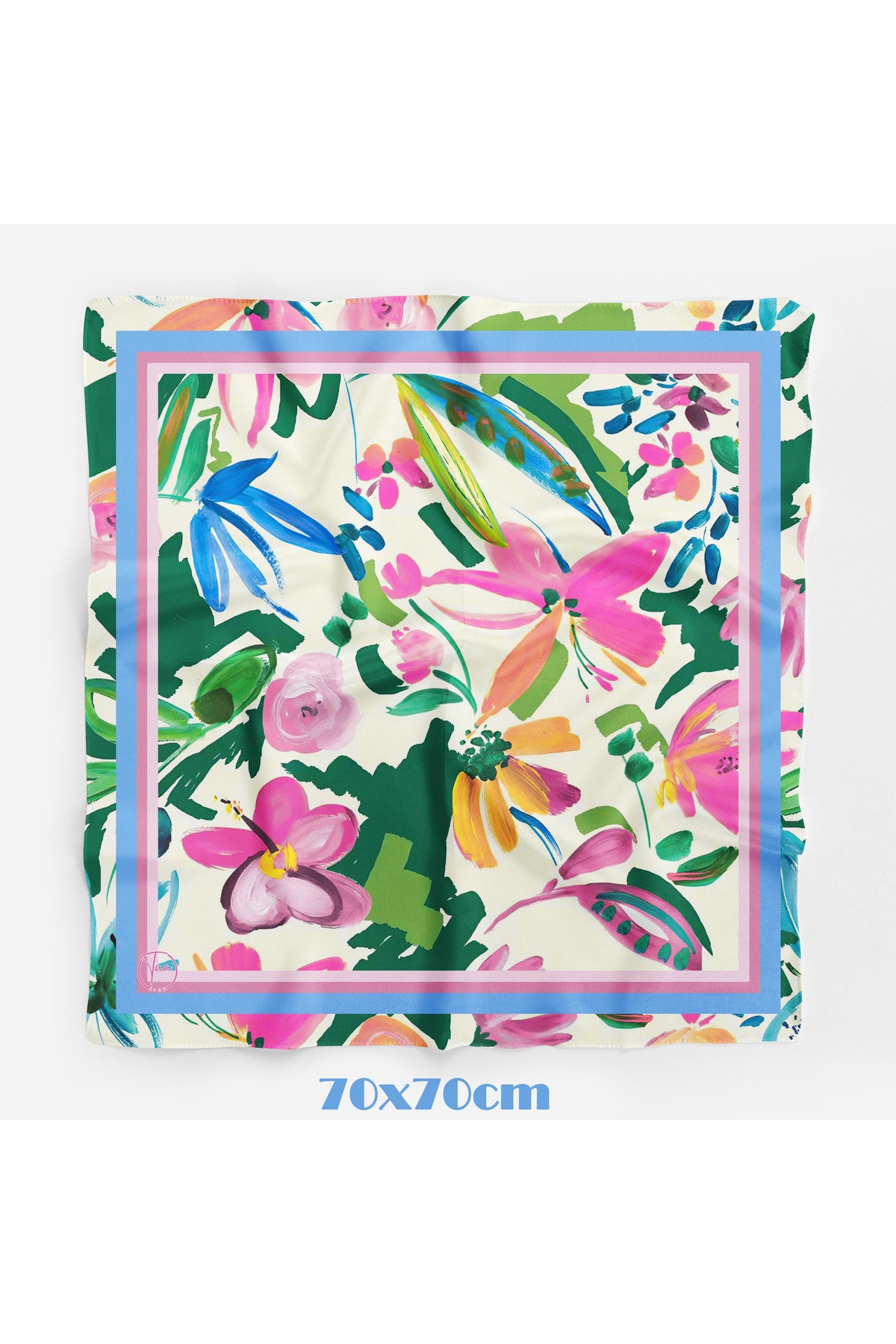 Summer Breeze Pink Desen 70*70cm Bandana/Fular - Çok Renkli