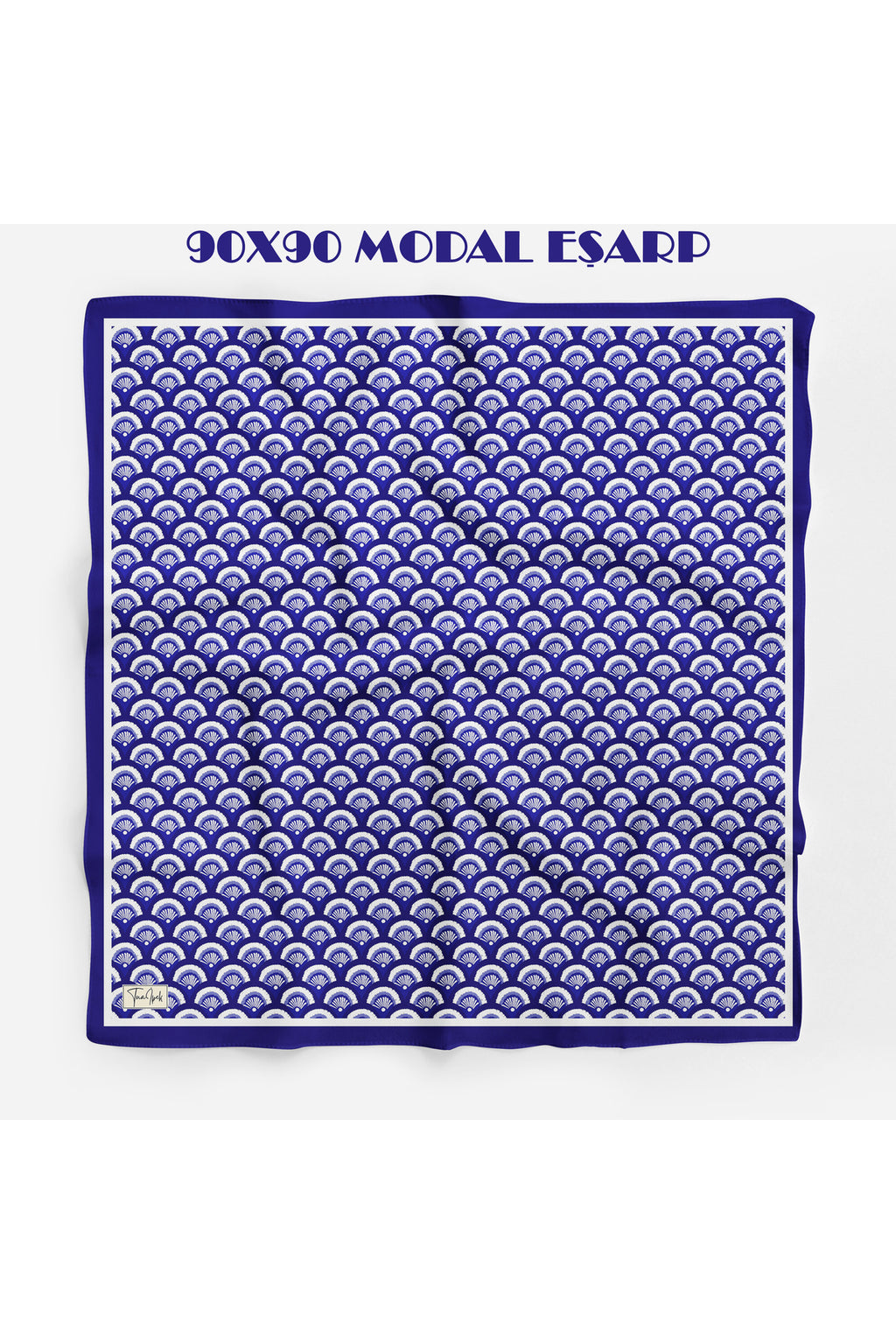 İLMEK Desen 94X94cm Viskon Modal Eşarp - Lacivert