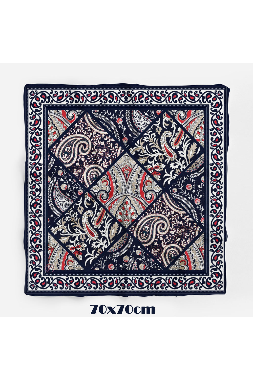 Safir Rüya Desen Mürdüm 70*70cm Bandana/Fular - görsel 2