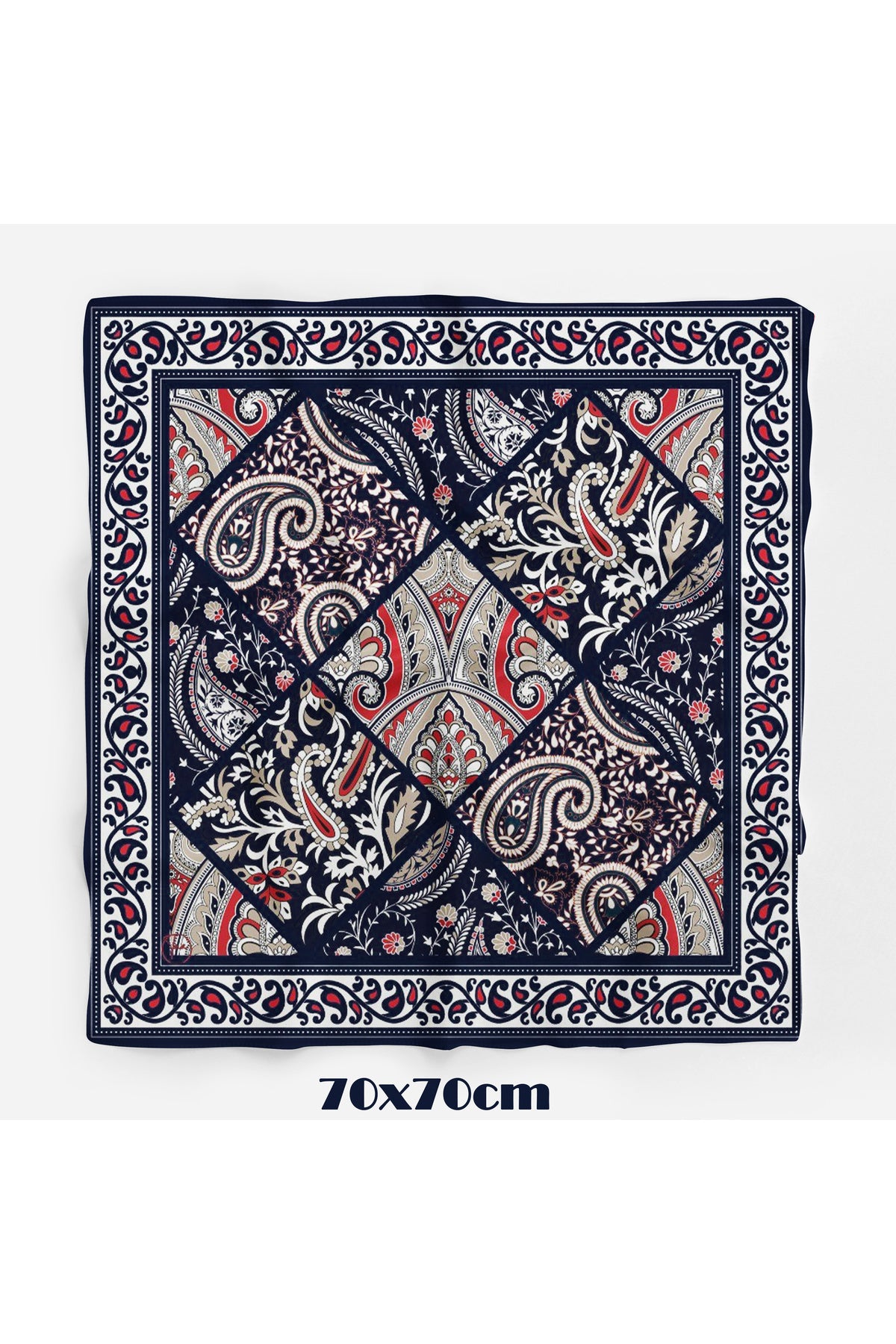 Safir Rüya Desen Mürdüm 70*70cm Bandana/Fular - görsel 2