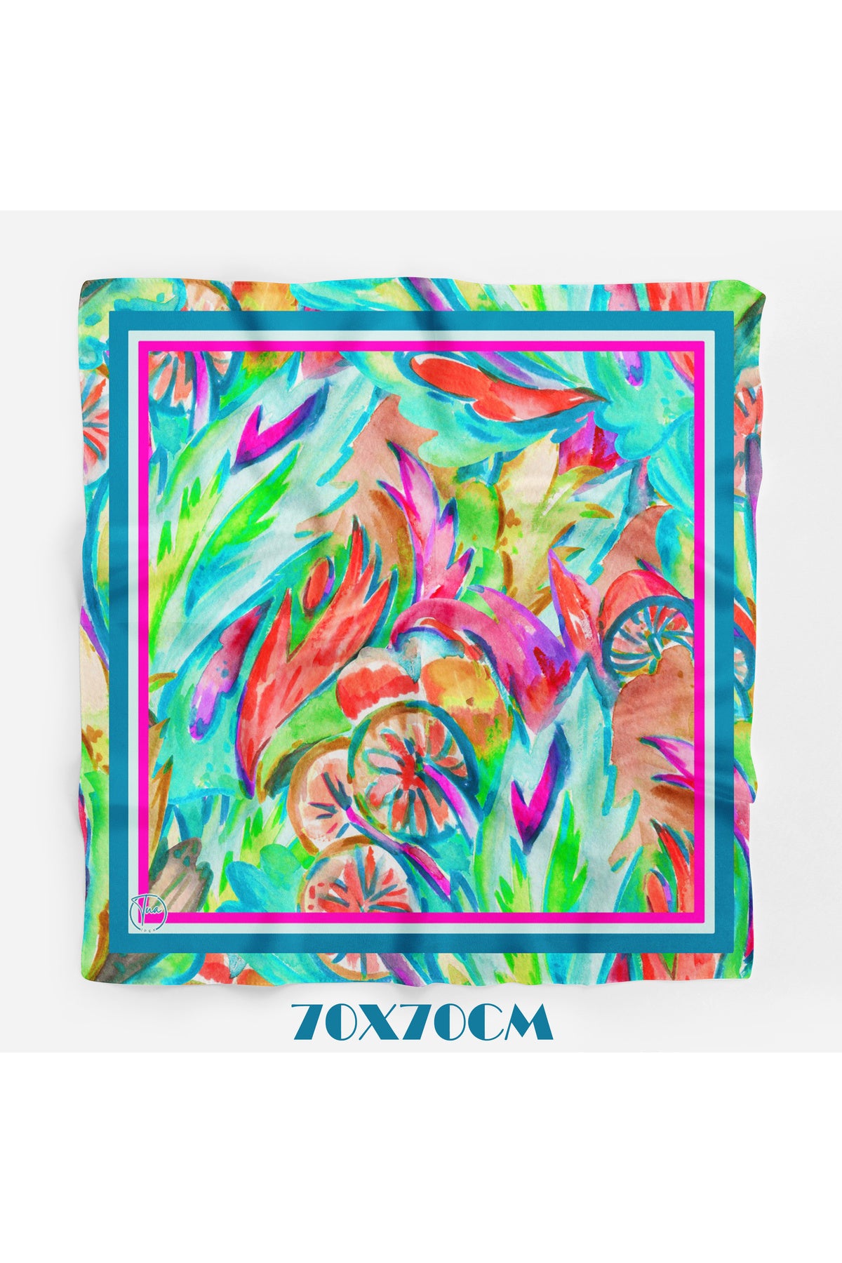YAZ RÜYASI Desen 70*70cm Bandana/Fular - Çok Renkli