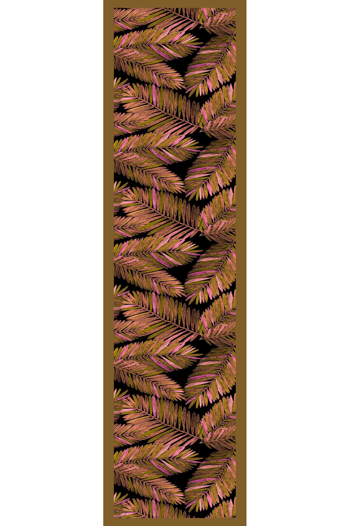 Gizemli Orman Desen Kadın Saten Fular 30x165cm - görsel 3