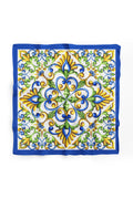 İTALYAN ÇİÇEKLİ ÇİNİ Desen Bandana/Fular - Çok Renkli