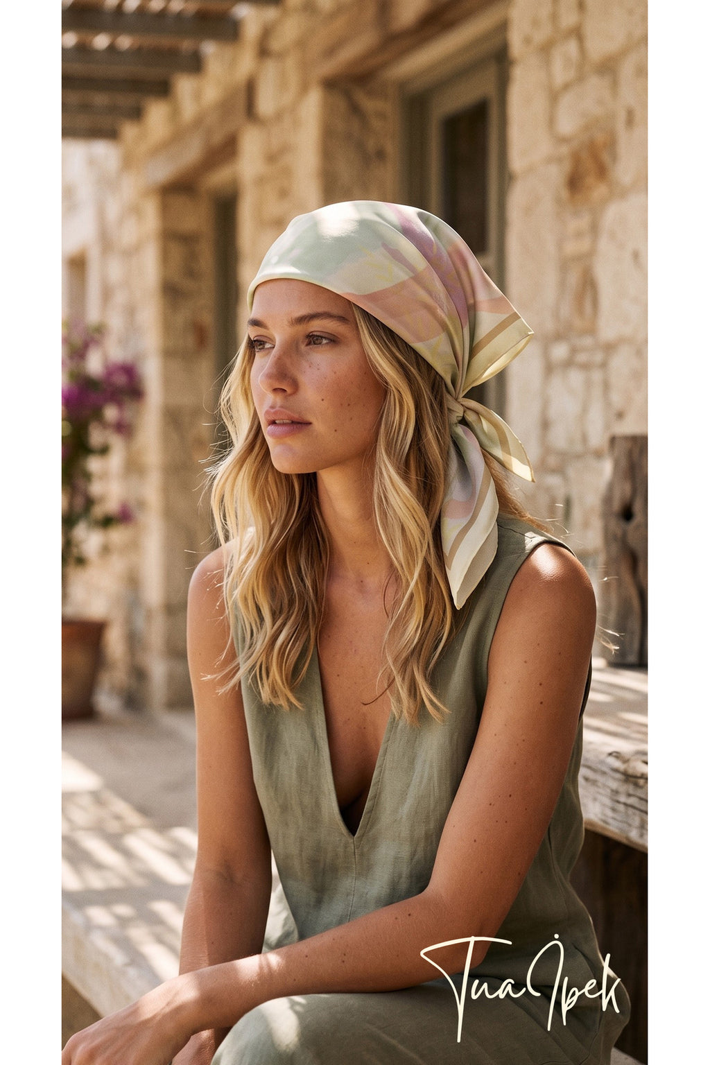 PERİ TOZU Desen 70*70cm Bandana/Fular - Çok Renkli