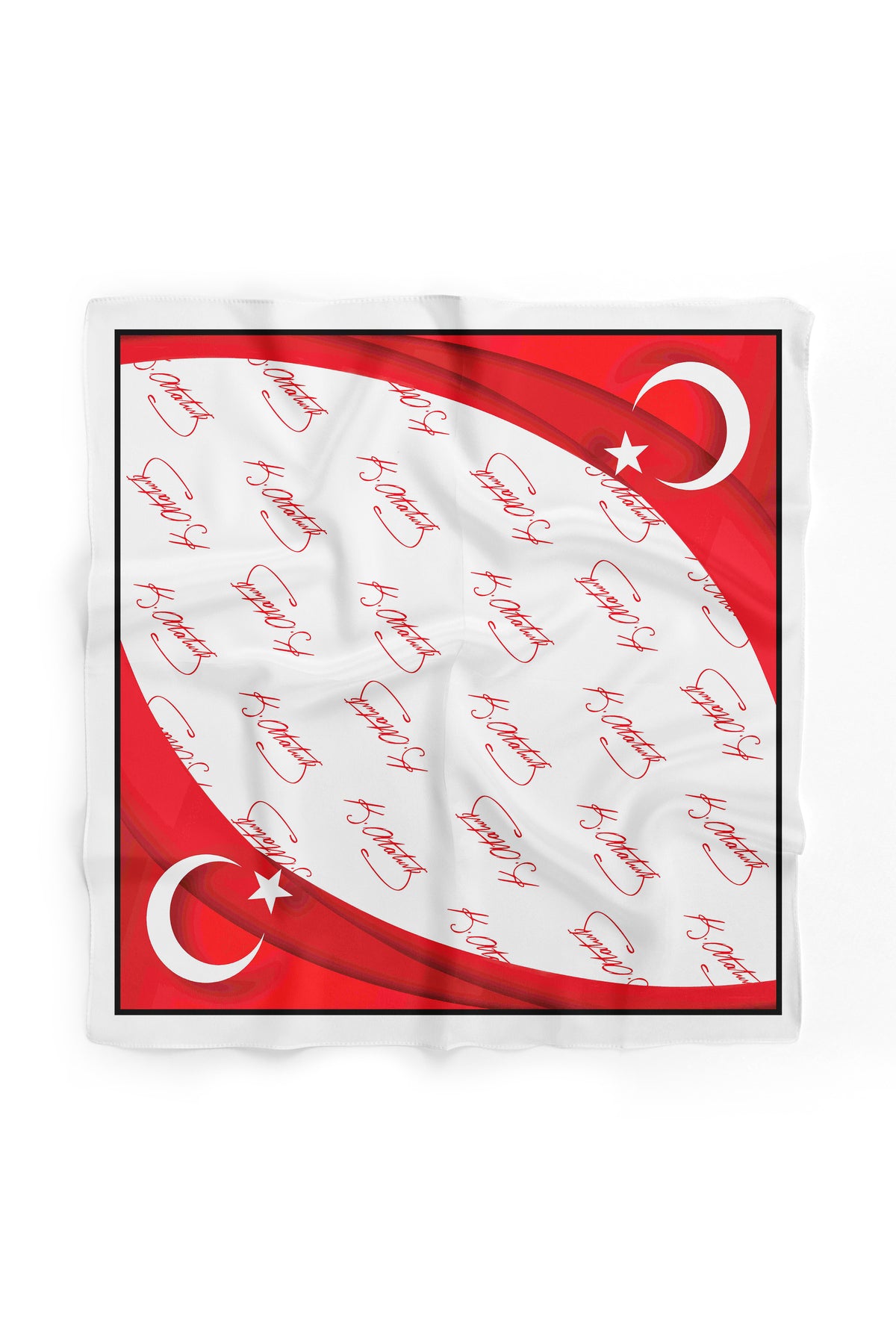 10'LU Paket K.Atatürk İmzalı Türk Bayrağı Desen Bandana/Fular - görsel 5