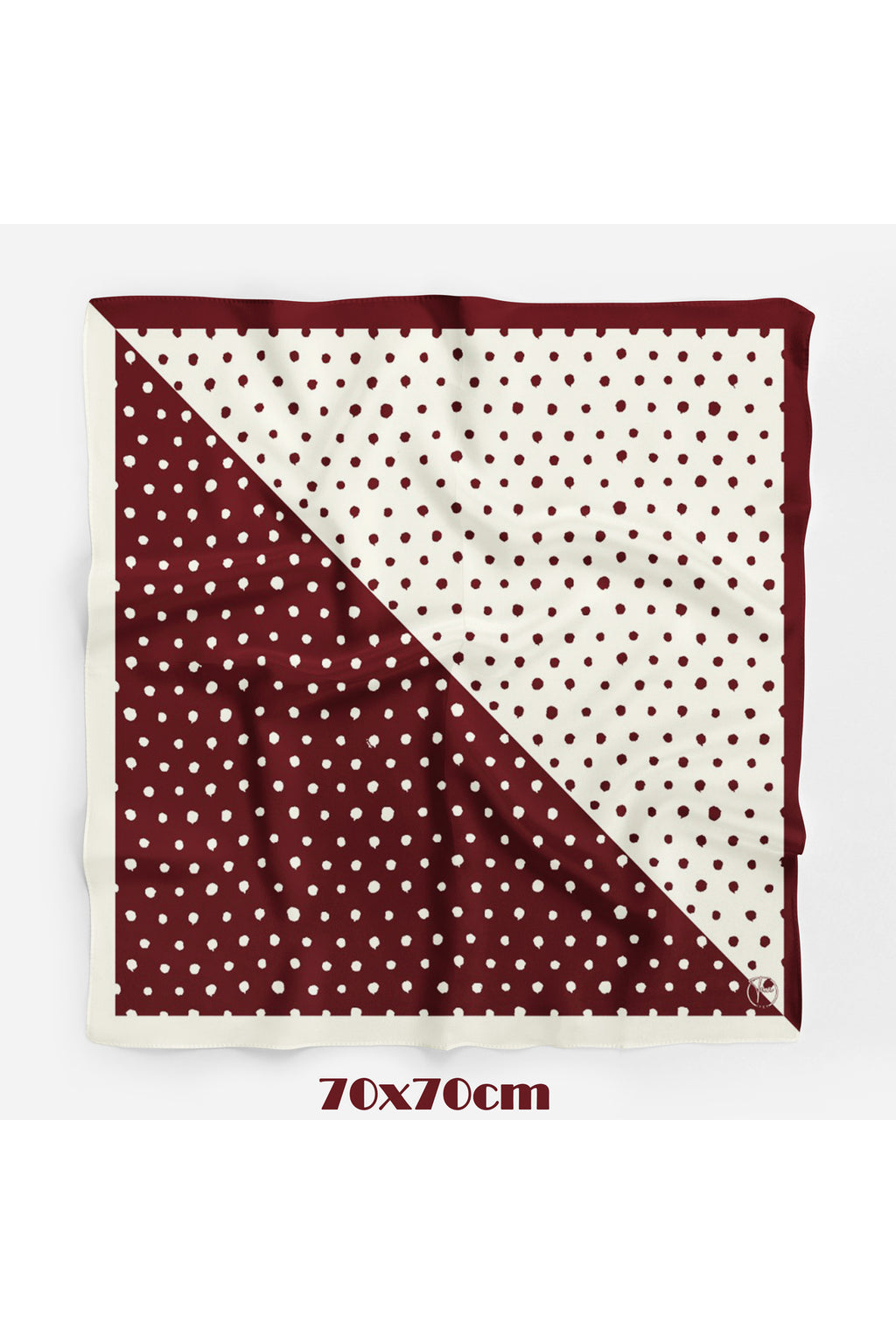 İkilem Puantiye Desen Mürdüm 70*70cm Bandana/Fular - görsel 2
