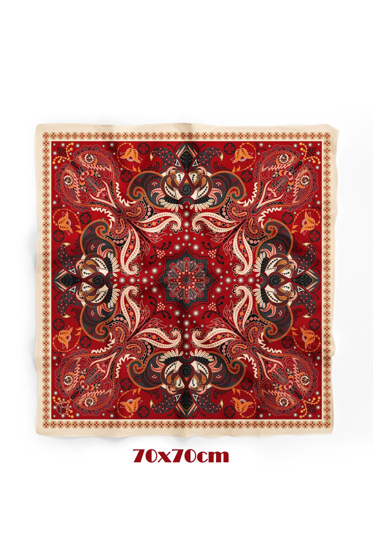 Kızıl Matra Desen 70*70cm Bandana/Fular - görsel 2