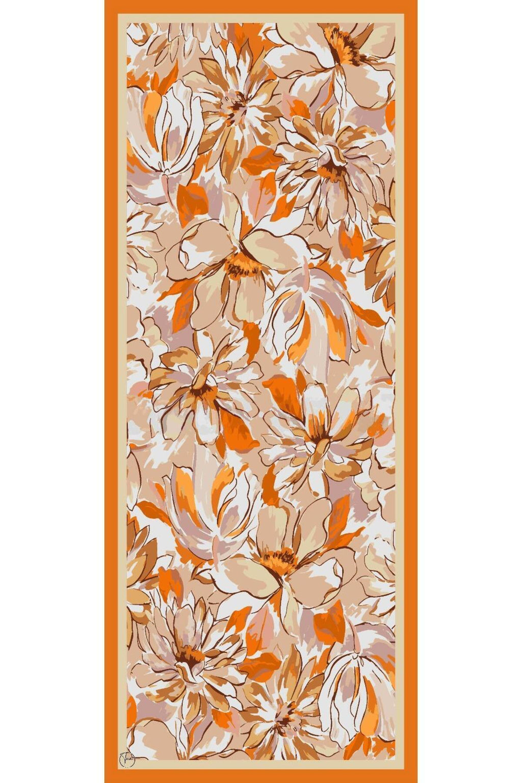 Flower Desen Fransız İpeği Şal 70x180cm - görsel 2