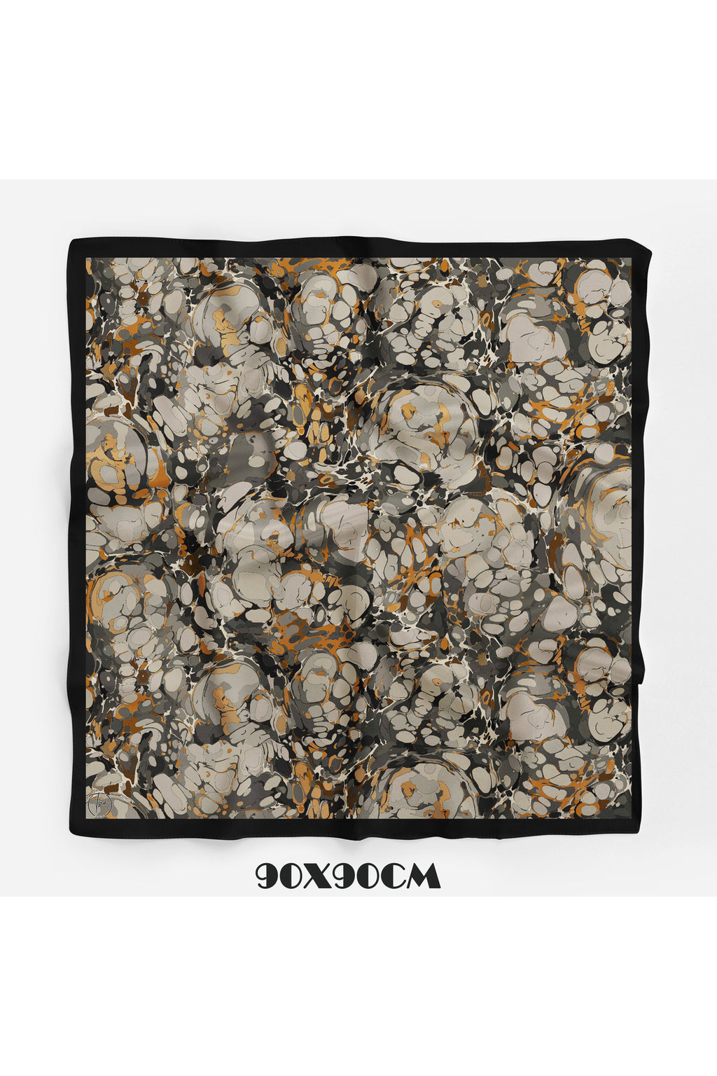 OCHRE Desen 90X90cm Matte Cotton Eşarp - görsel 3