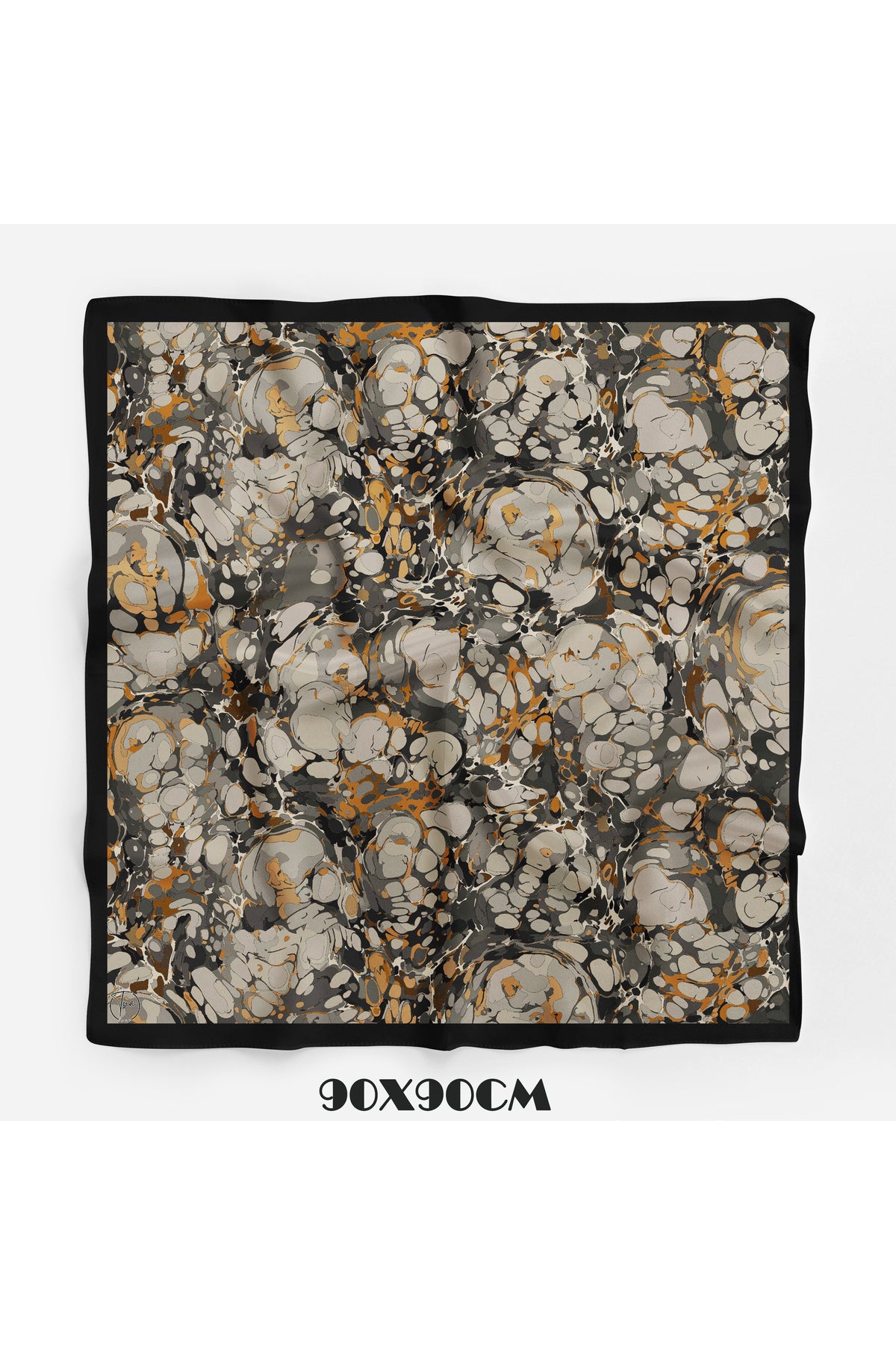 OCHRE Desen 90X90cm Matte Cotton Eşarp - görsel 3