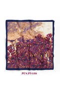 Süsen Bahçesi Lacivert Desen 70*70cm Bandana/Fular - Çok Renkli