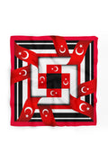 Türk Bayrağı Desen 55x55cm Bandana/Fular - Çok Renkli