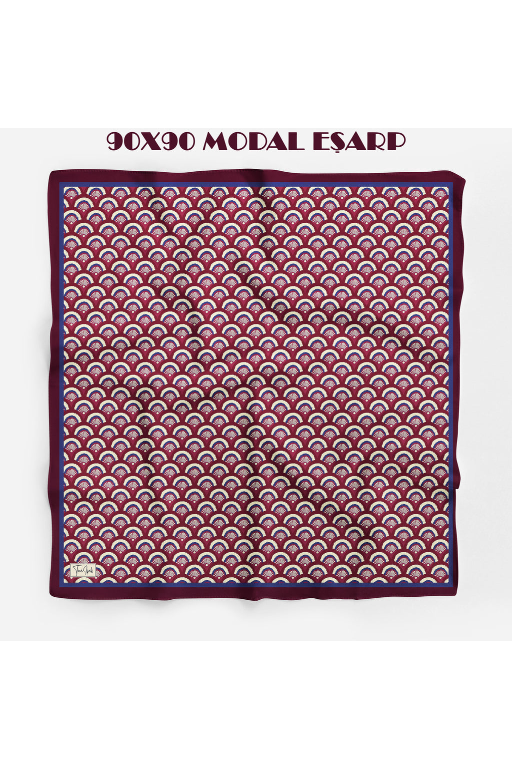 İLMEK Desen 94X94cm Viskon Modal Eşarp - MÜRDÜM