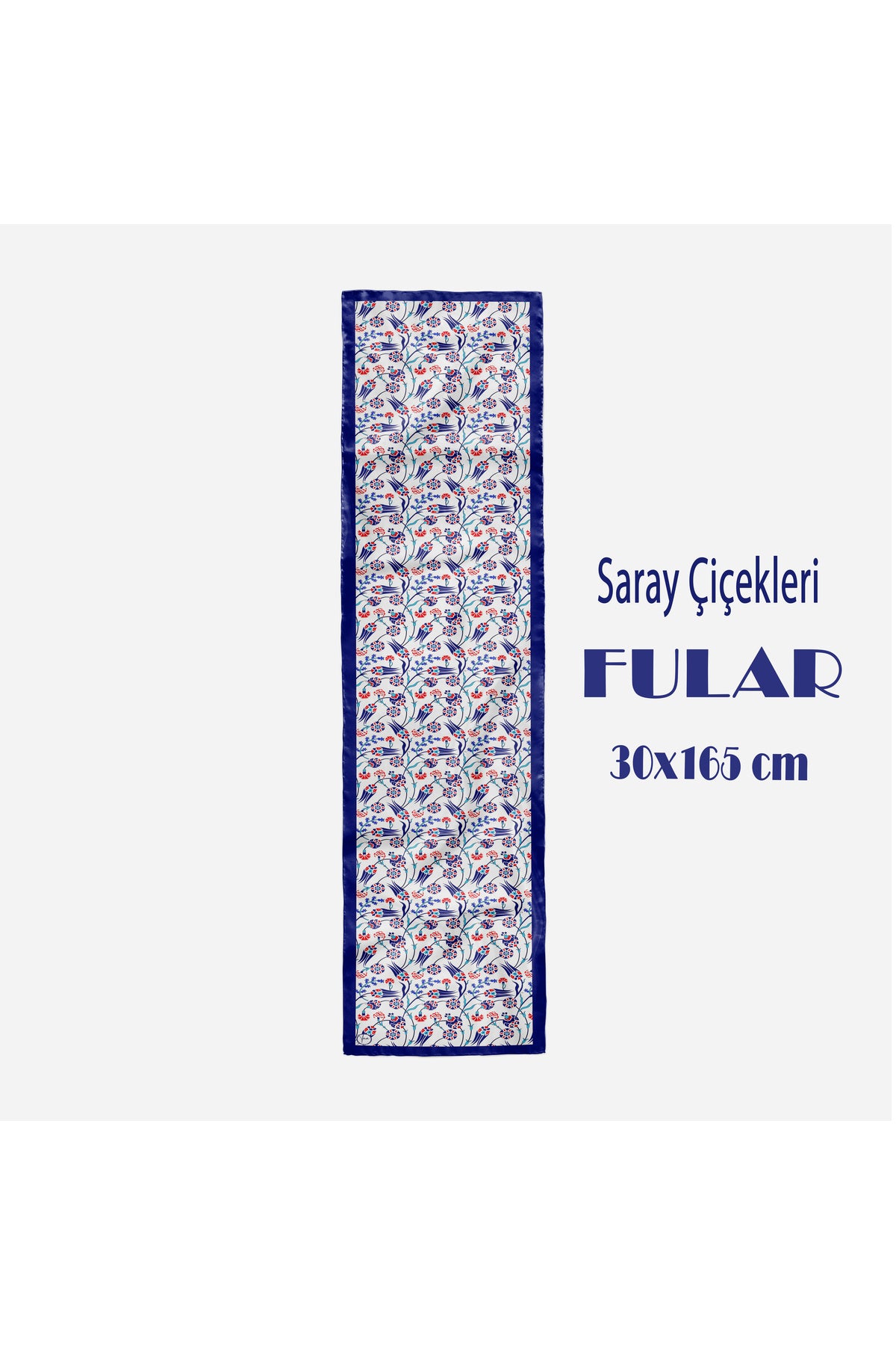 SARAY ÇİÇEKLERİ Desen Şık & Zarif Kadın Aksesuarı Saten Fular 30x165cm - görsel 4