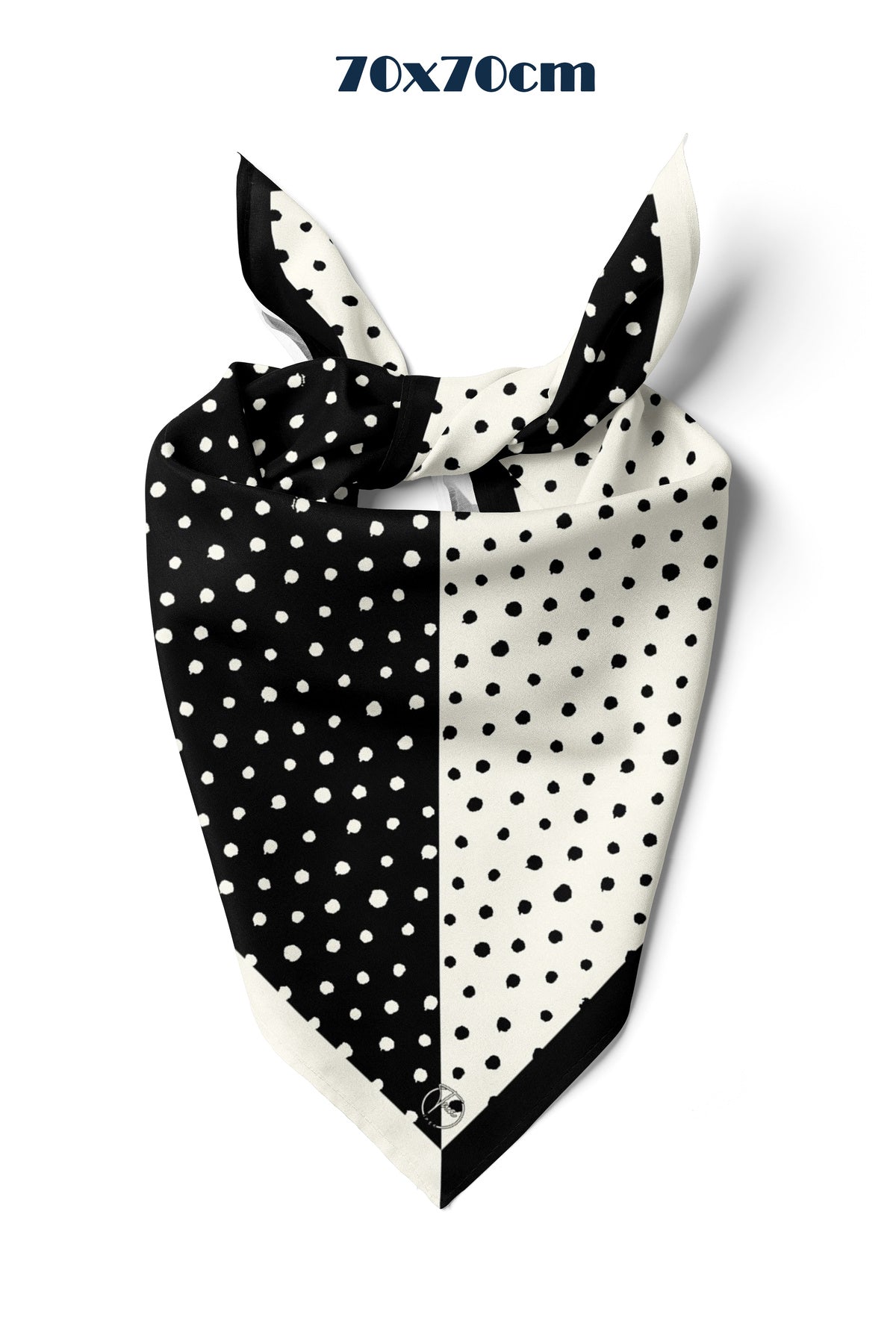 İkilem Puantiye Desen 70*70cm Bandana/Fular - görsel 2