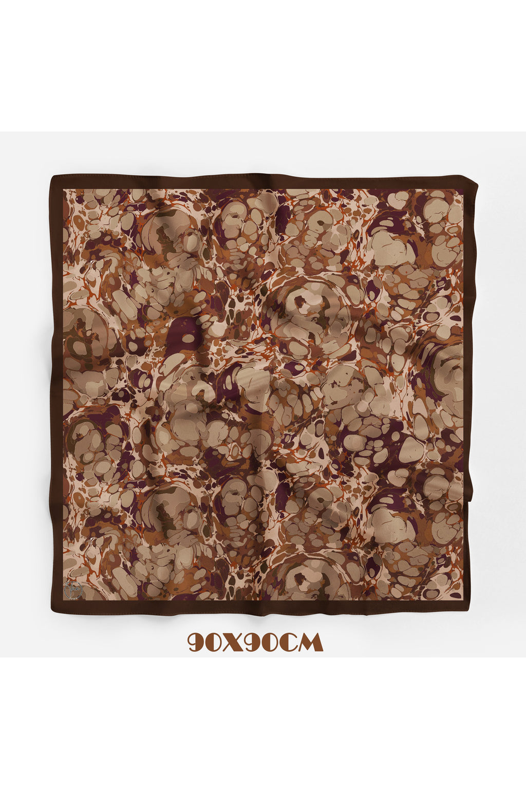 OCHRE Desen 90X90cm Matte Cotton Eşarp - görsel 4