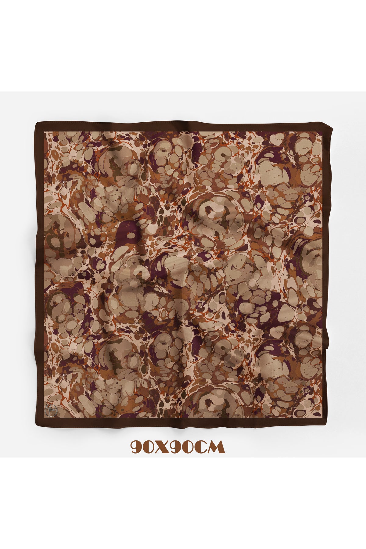 OCHRE Desen 90X90cm Matte Cotton Eşarp - görsel 4