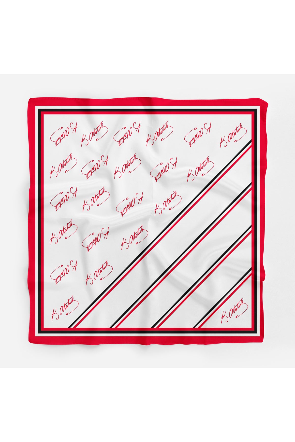 10'lu Paket K.Atatürk İmza Desen Bandana/Fular - görsel 4