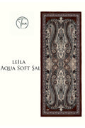 LEİLA AQUA SOFT COTON ŞAL - ETNİK Desenli - Bordo
