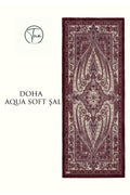 DOHA AQUA SOFT COTON ŞAL - ETNİK Desenli - Bordo