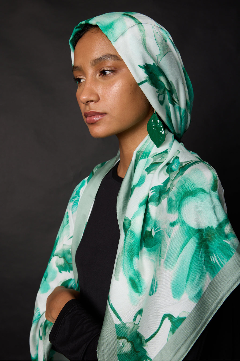 Organic Viscose İpeği İNCİRA ŞAL - Çiçek Desenli - görsel 5