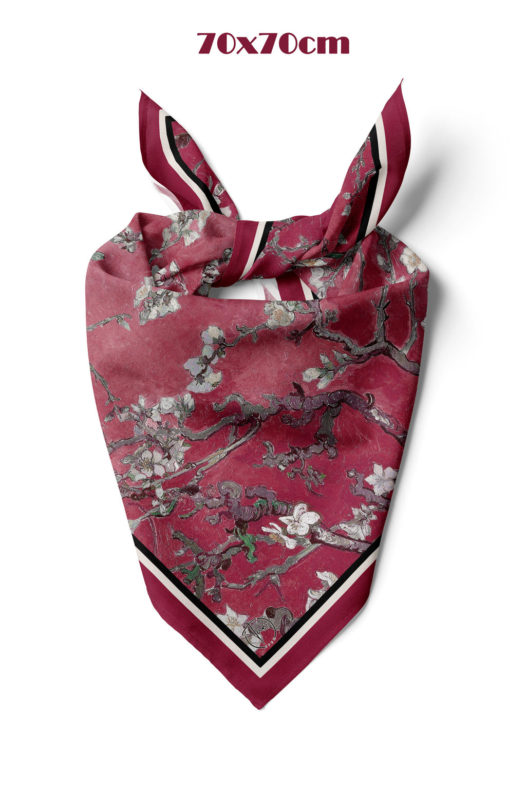 CHERRY BLOSSOM Desen 70*70cm Bandana/Fular - görsel 3