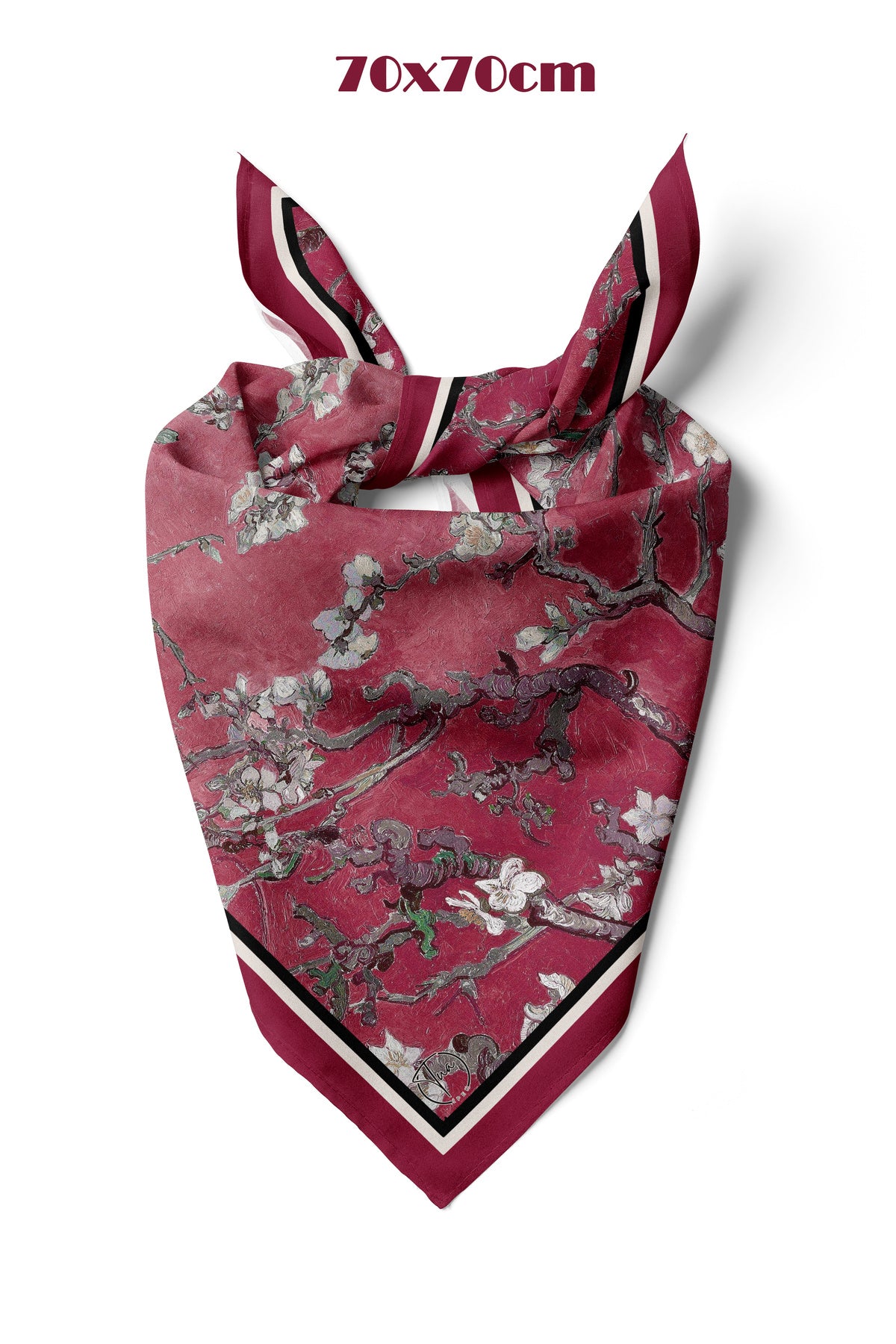 CHERRY BLOSSOM Desen 70*70cm Bandana/Fular - görsel 3