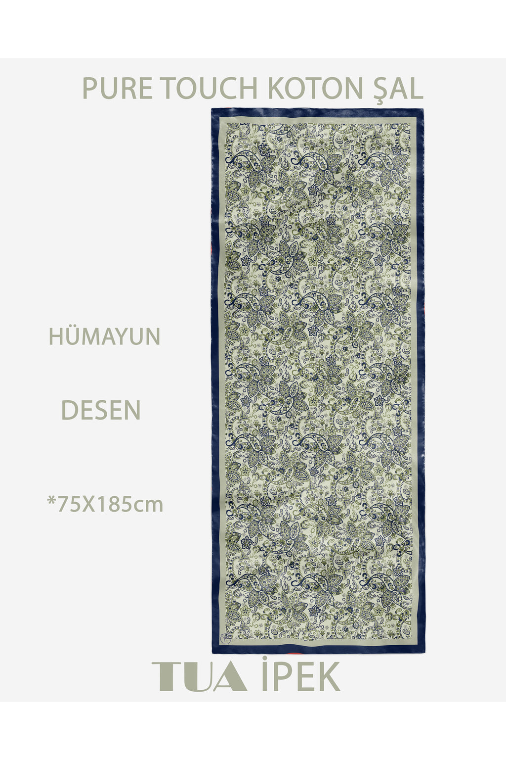 HÜMAYUN Etnik Desen Pure Touch Koton Şal 75x185cm - görsel 2