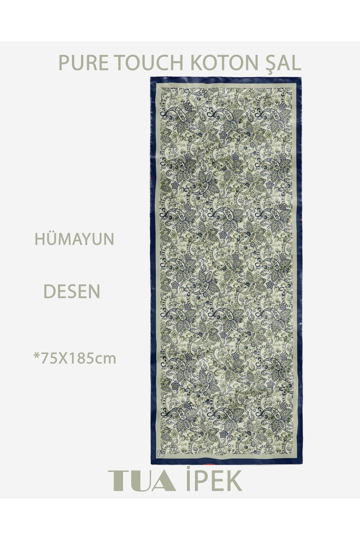 HÜMAYUN Etnik Desen Pure Touch Koton Şal 75x185cm - görsel 2