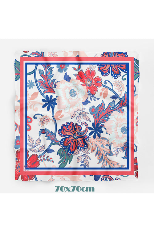 Barok Çiçekleri Desen 70*70cm Bandana/Fular - görsel 2