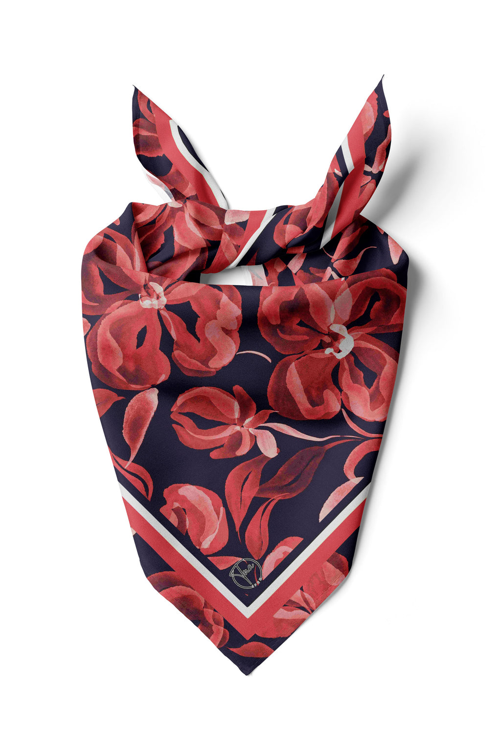 Rouge Romance Desen 55x55cm Bandana/Fular - Çok Renkli
