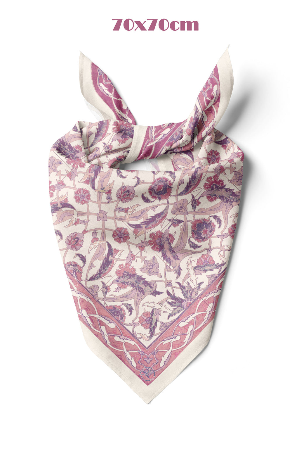 Pudra Saray Desen 70*70cm Bandana/Fular - görsel 2