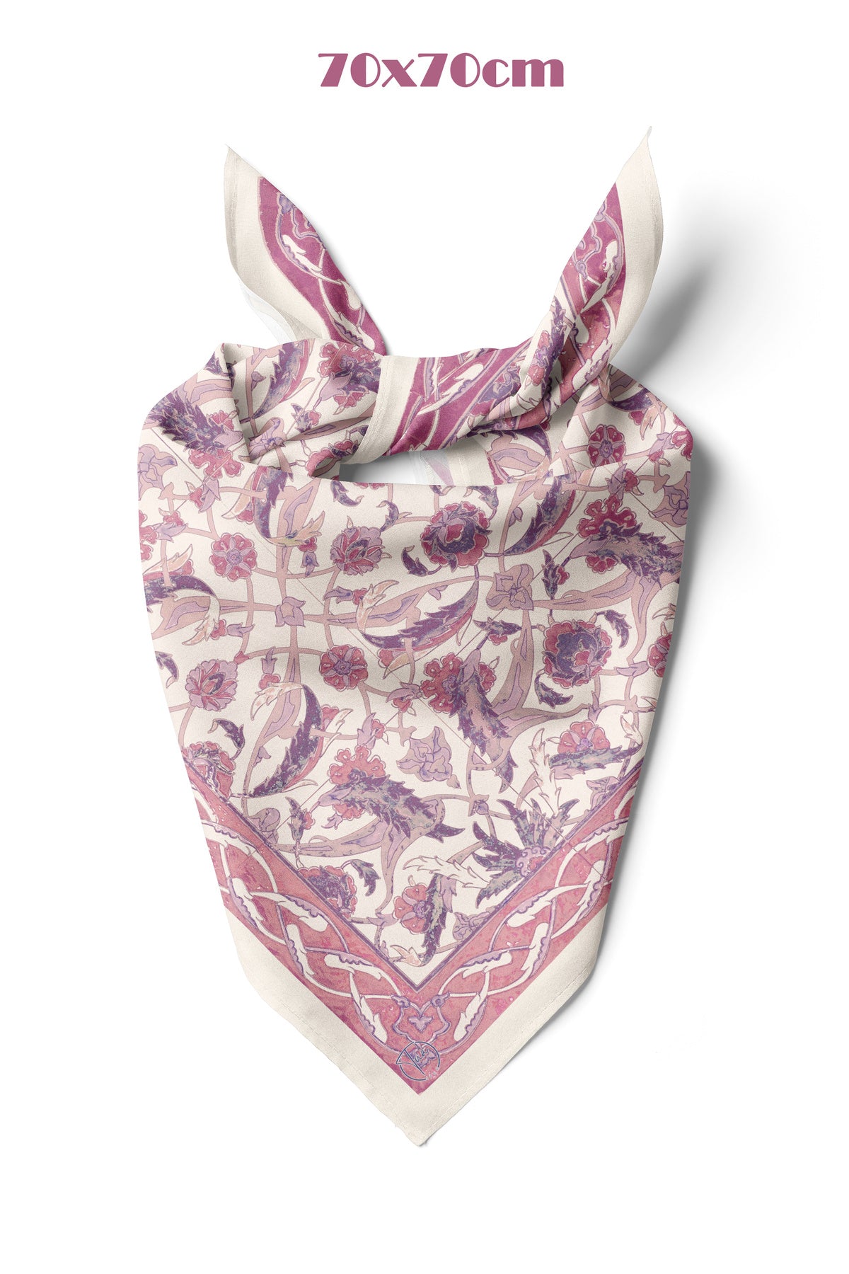 Pudra Saray Desen 70*70cm Bandana/Fular - görsel 2