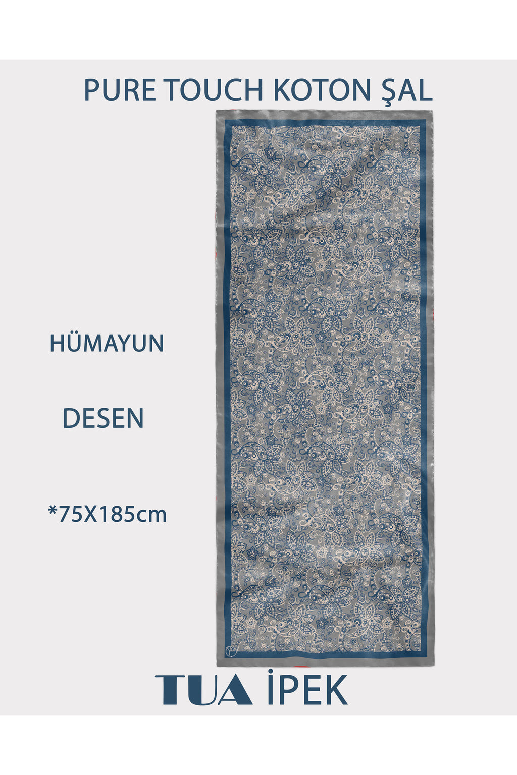 HÜMAYUN Etnik Desen Pure Touch Koton Şal 75x185cm - görsel 2