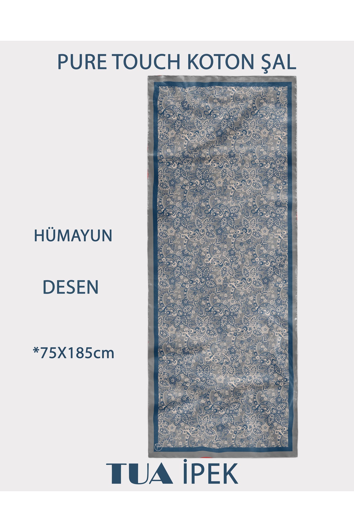 HÜMAYUN Etnik Desen Pure Touch Koton Şal 75x185cm - görsel 2
