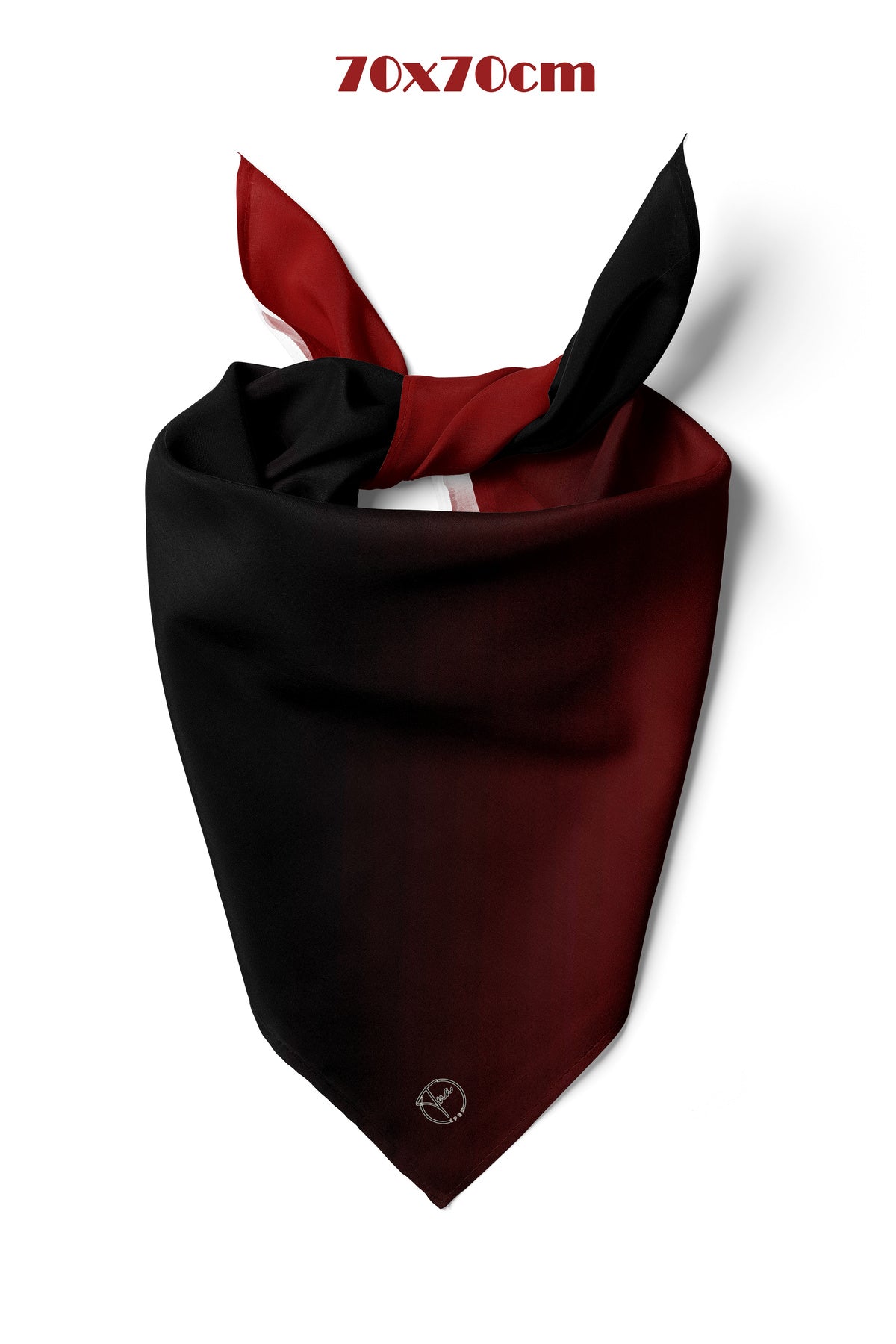 NÜANS Desen 70*70cm Bandana/Fular - Kırmızı-Siyah