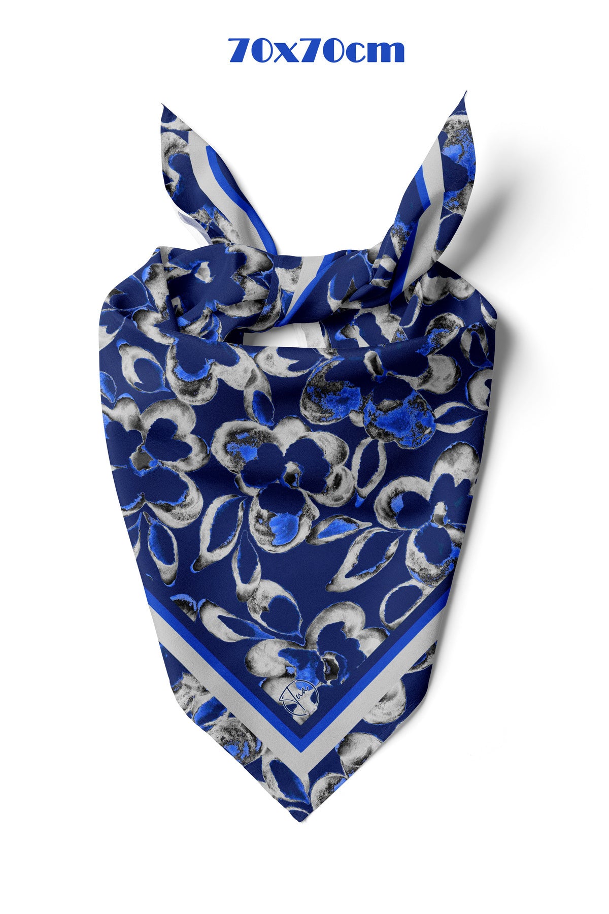 Blue Aura Desen 70*70cm Bandana/Fular - Çok Renkli