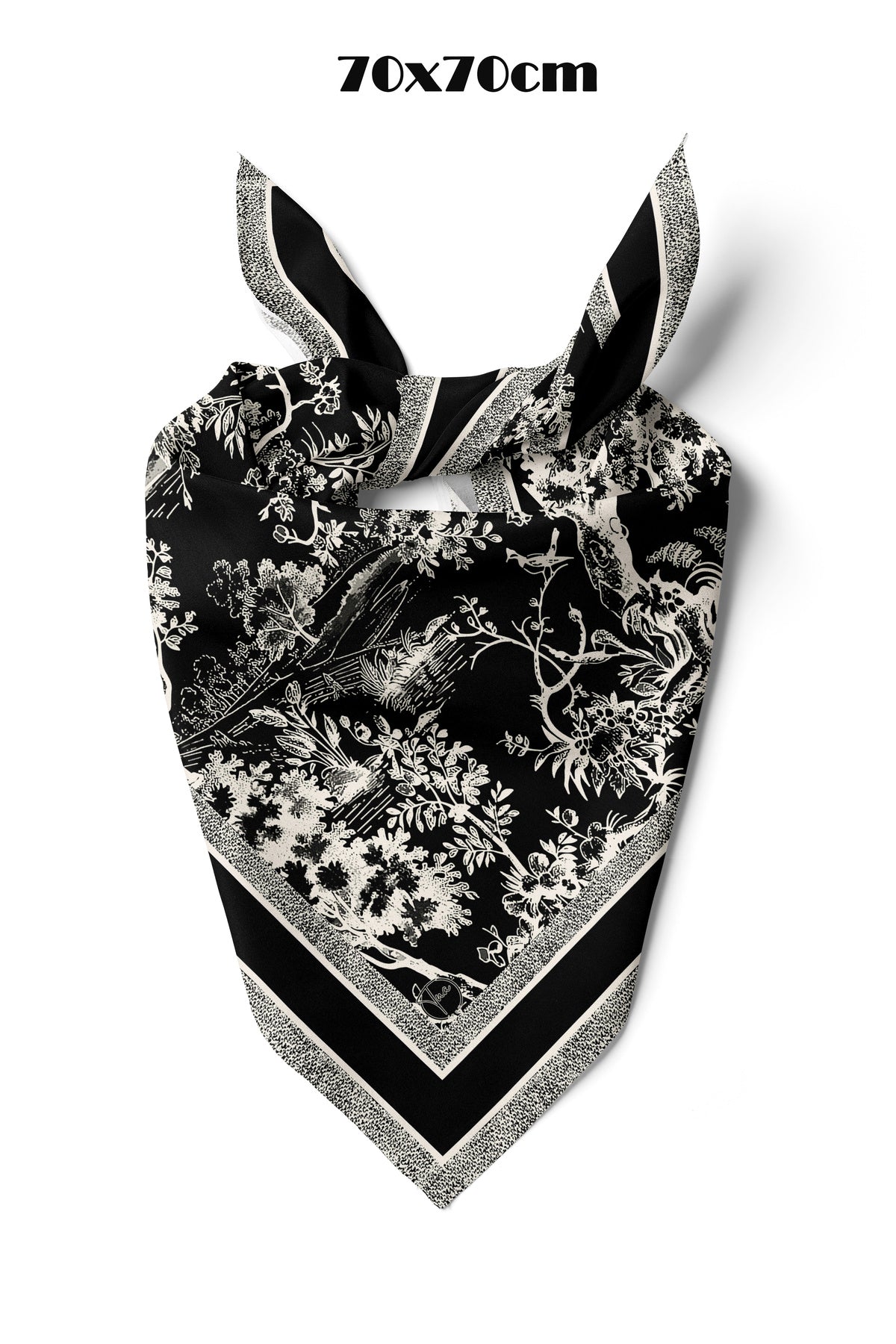 MONOKROM ORMAN Desen 70*70cm Bandana/Fular - görsel 5