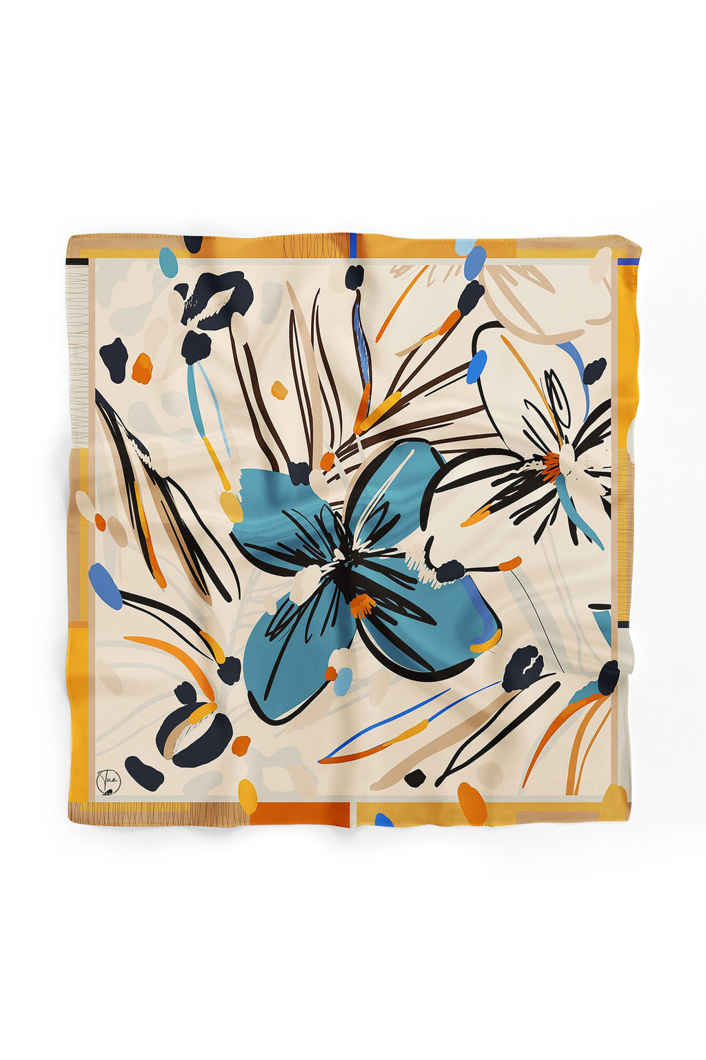 Çiçek Ritmi Desen Bandana/Fular - Çok Renkli