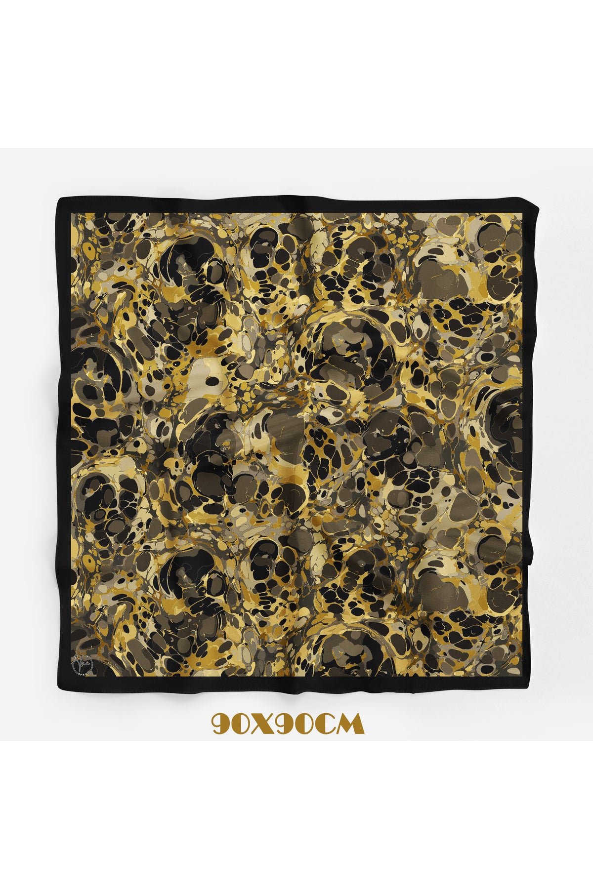 OCHRE Desen 90X90cm Matte Cotton Eşarp - görsel 3