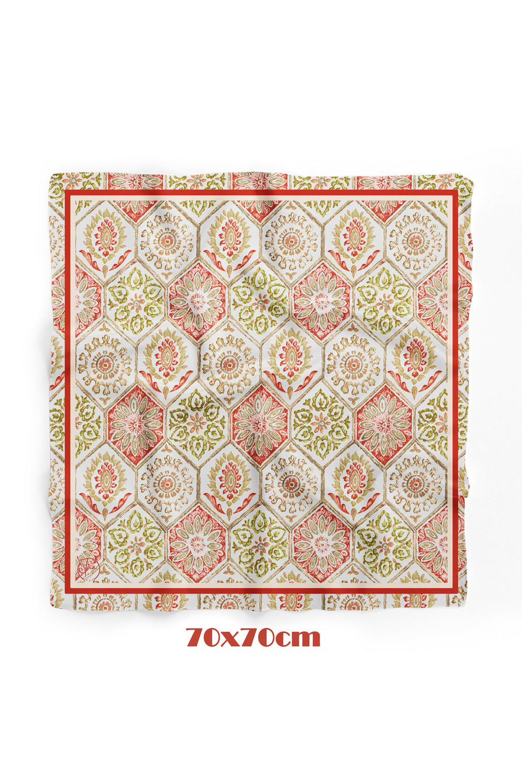 Etnik Motifli Kare Desen 70*70cm Bandana/Fular - görsel 2