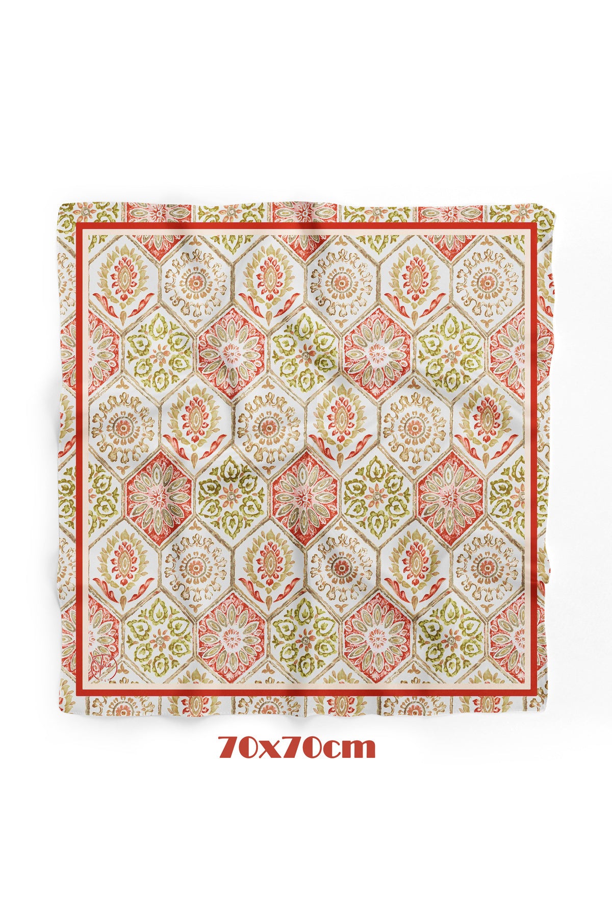 Etnik Motifli Kare Desen 70*70cm Bandana/Fular - görsel 2