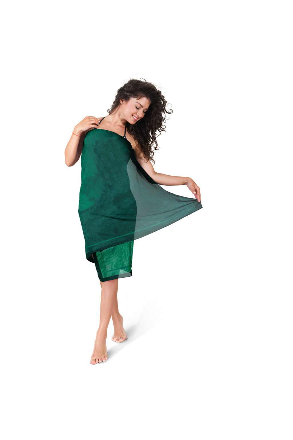 MYSTIC SMOKE EMERALD Desen İç göstermeyen Saten PAREO - görsel 4